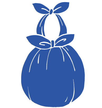 丸いフルーツ包みのイラスト